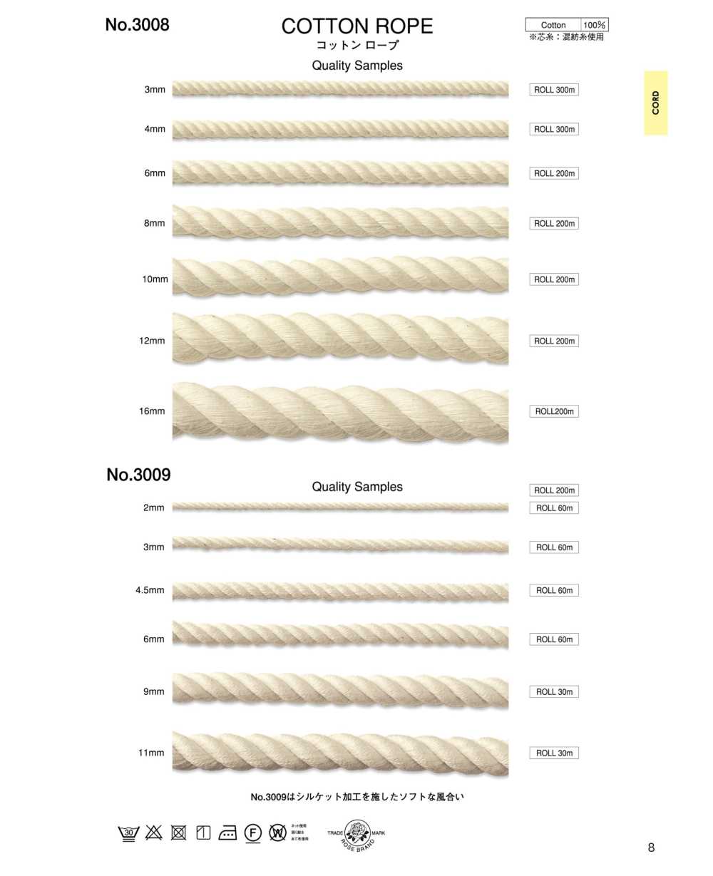 3008 Cotton Rope[Ribbon Tape Cord] ROSE BRAND (Marushin)