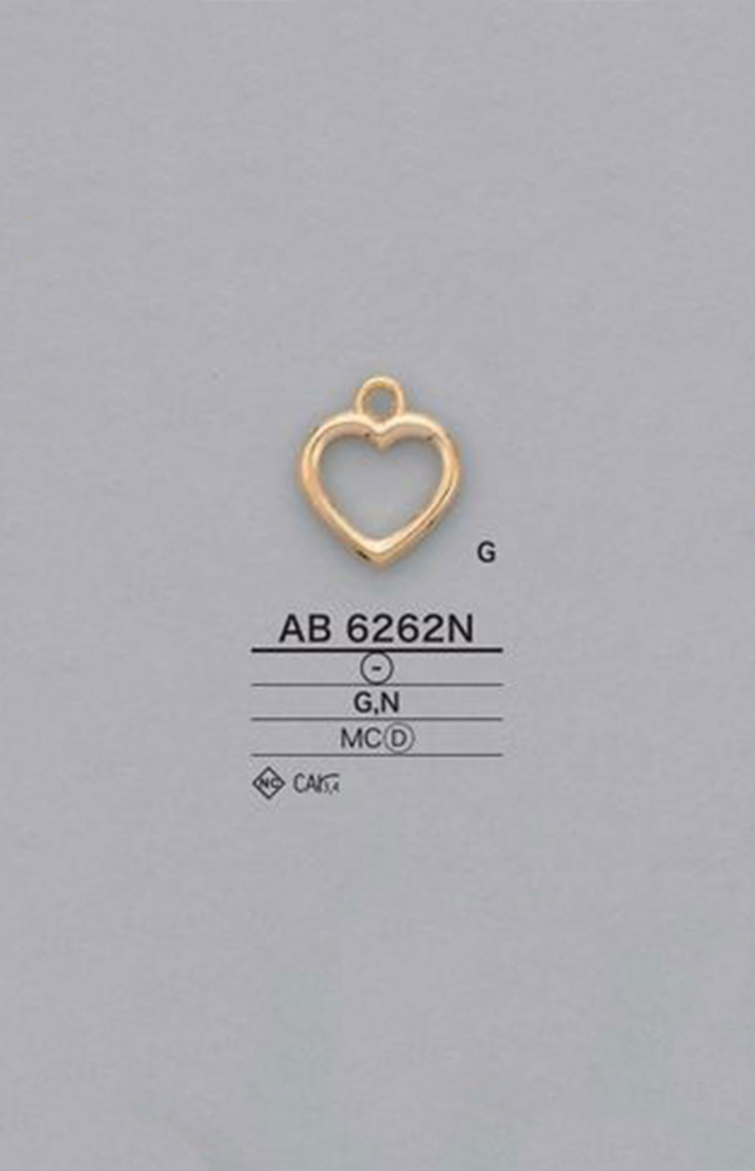 AB6262N Heart-shaped Zipper Point (Pull Tab) IRIS