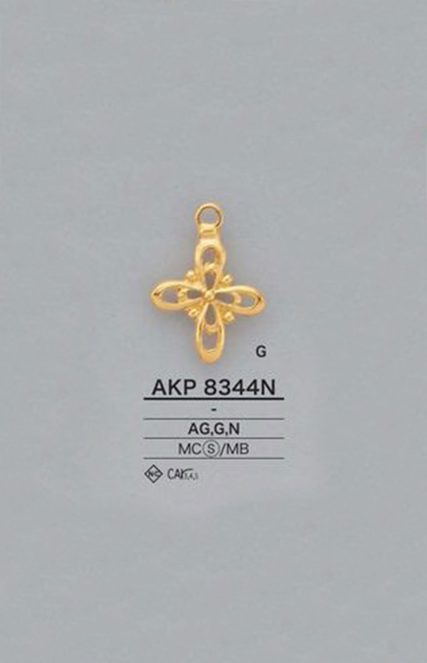AKP8344N Flower Motif Zipper Point (Pull Tab) IRIS