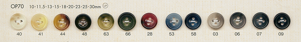 OP70 Elegant Tortoiseshell 4-hole Polyester Button DAIYA BUTTON