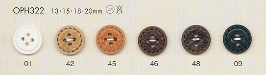 OPH322 Natural Stitch Style 4-hole Button DAIYA BUTTON