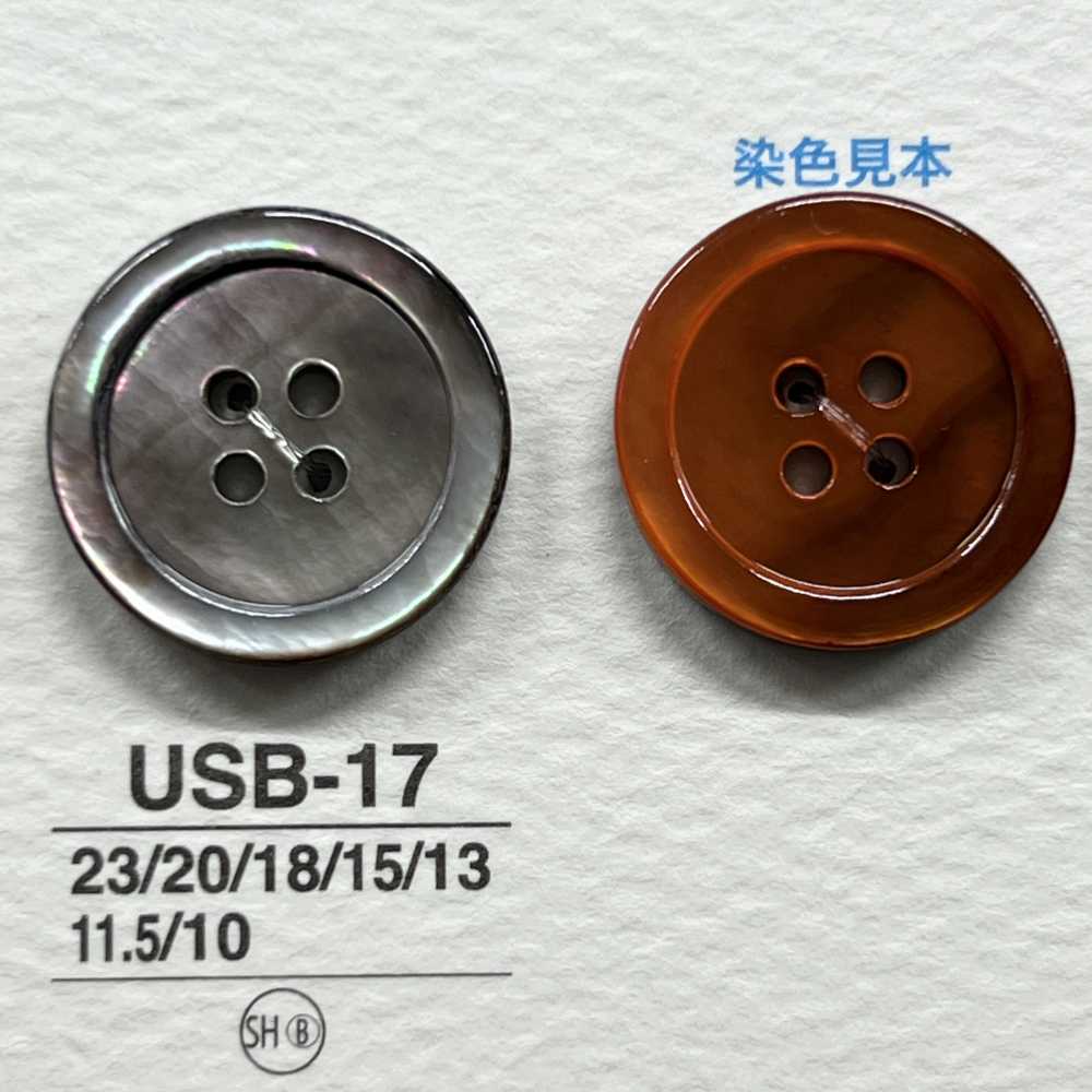 USB17 Natural Material Dyeing Mother Of Pearl Shell 4 Front Holes Glossy Button IRIS