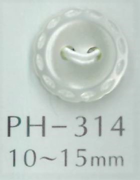 PH314 2-hole Stitch Engraved Shell Button Sakamoto Saji Shoten