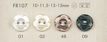 FR107 DAIYA BUTTONS Shell-like Polyester Button (Flower Pattern) DAIYA BUTTON