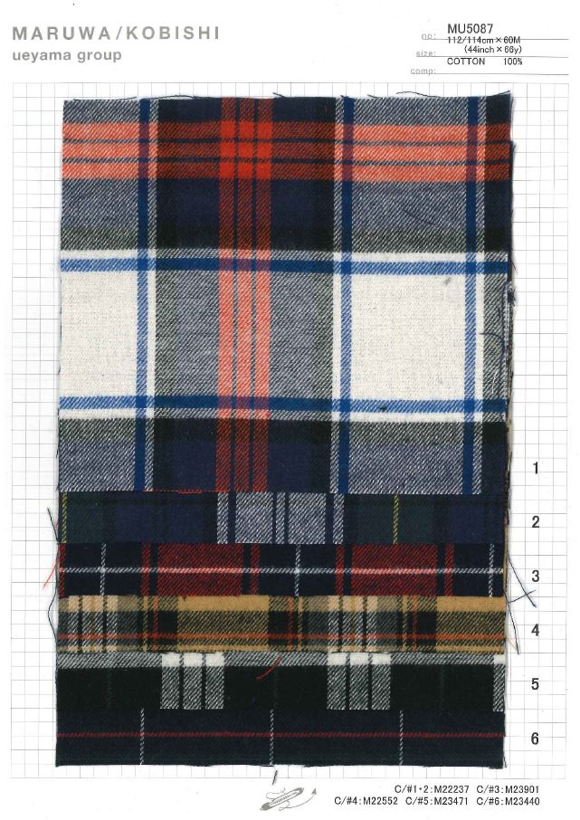 MU5087 Fuzzy Tartan Check[Textile / Fabric] Ueyama Textile