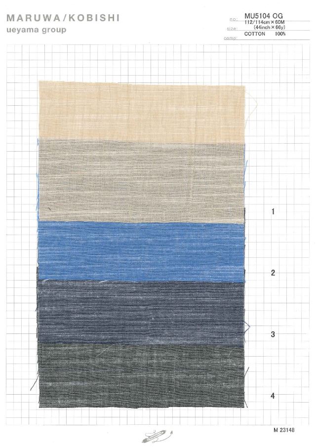 MU5104OG Slubbed Thread Dungaree[Textile / Fabric] Ueyama Textile