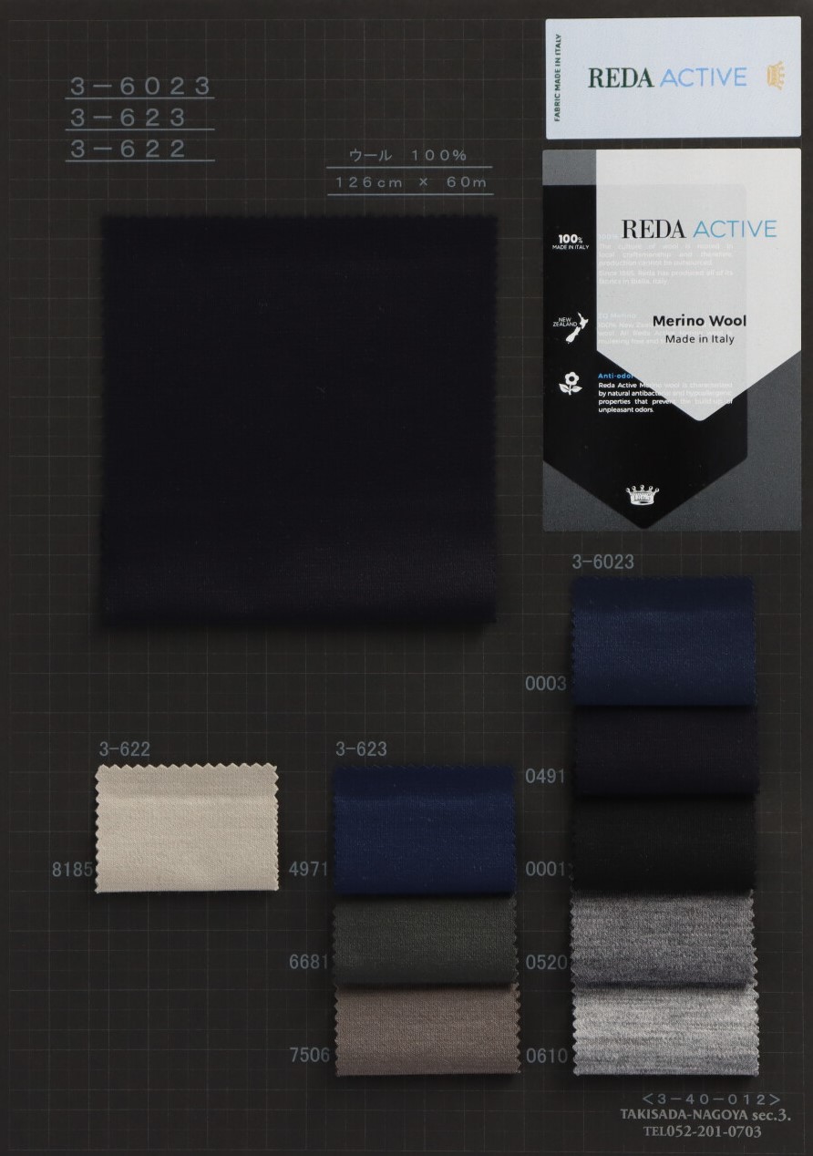 3-623 REDA ACTIVE Plain Wool Ponte[Textile / Fabric] Takisada Nagoya