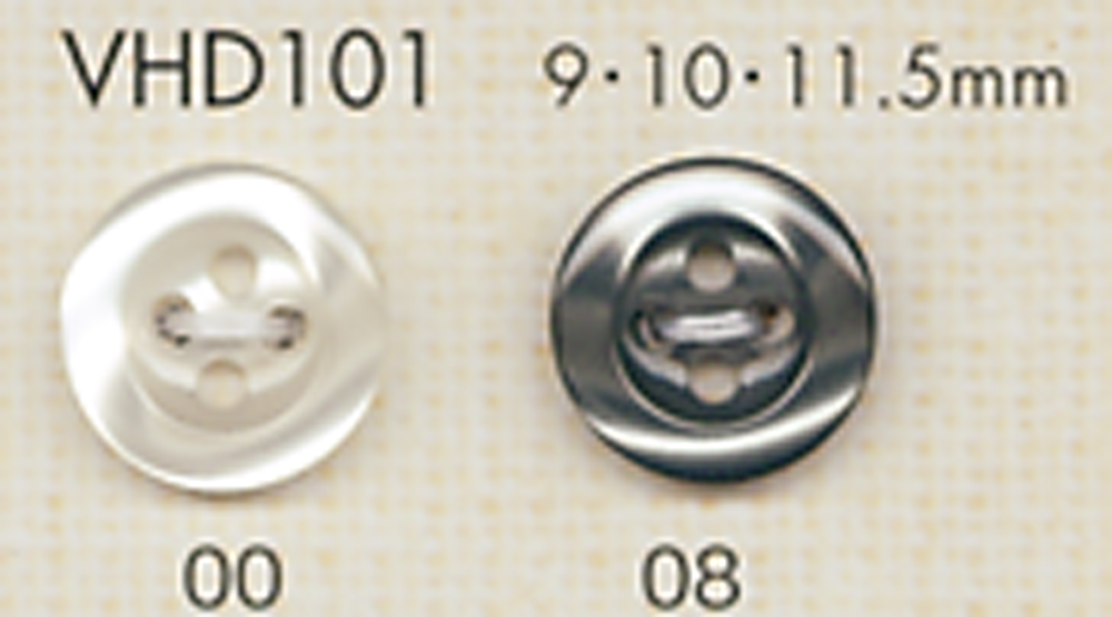 VHD101 DAIYA BUTTONS Impact Resistant HYPER DURABLE "" Series Shell 4-hole Shell-like Polyester Button "" DAIYA BUTTON