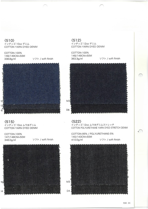 522 12oz Uneven Thread Denim Stretch[Textile / Fabric] VANCET