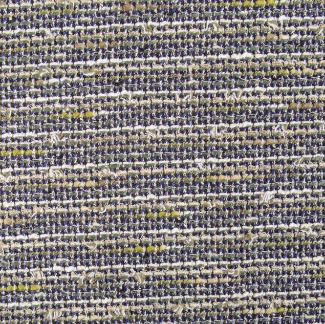 Z6351 LINTON Textile Tweed Made In England Purple Blue X Green X White LINTON