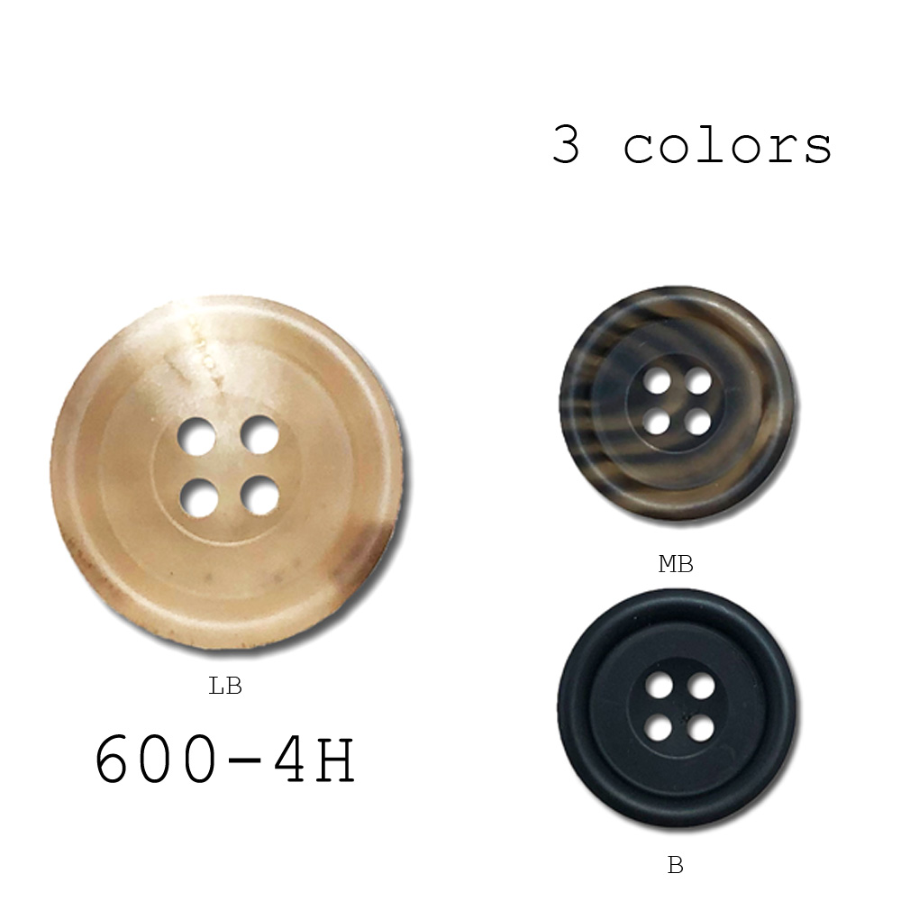 600-4H 4-hole Real Buffalo Horn Button For Domestic Suits And Jackets Yamamoto(EXCY)