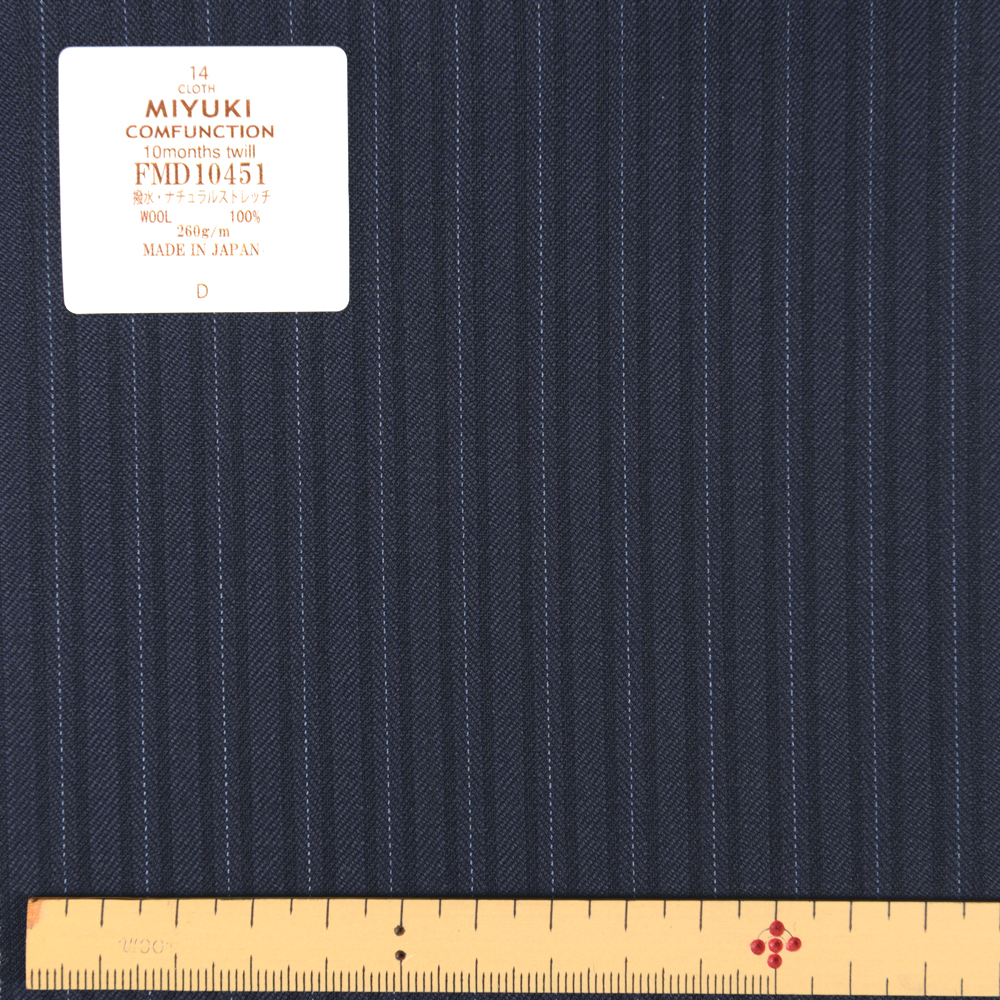 FMD10451 Complex 10 Month Twill Water Repellent Natural Stretch Alternate Stripe Navy Blue[Textile] Miyuki Keori (Miyuki)