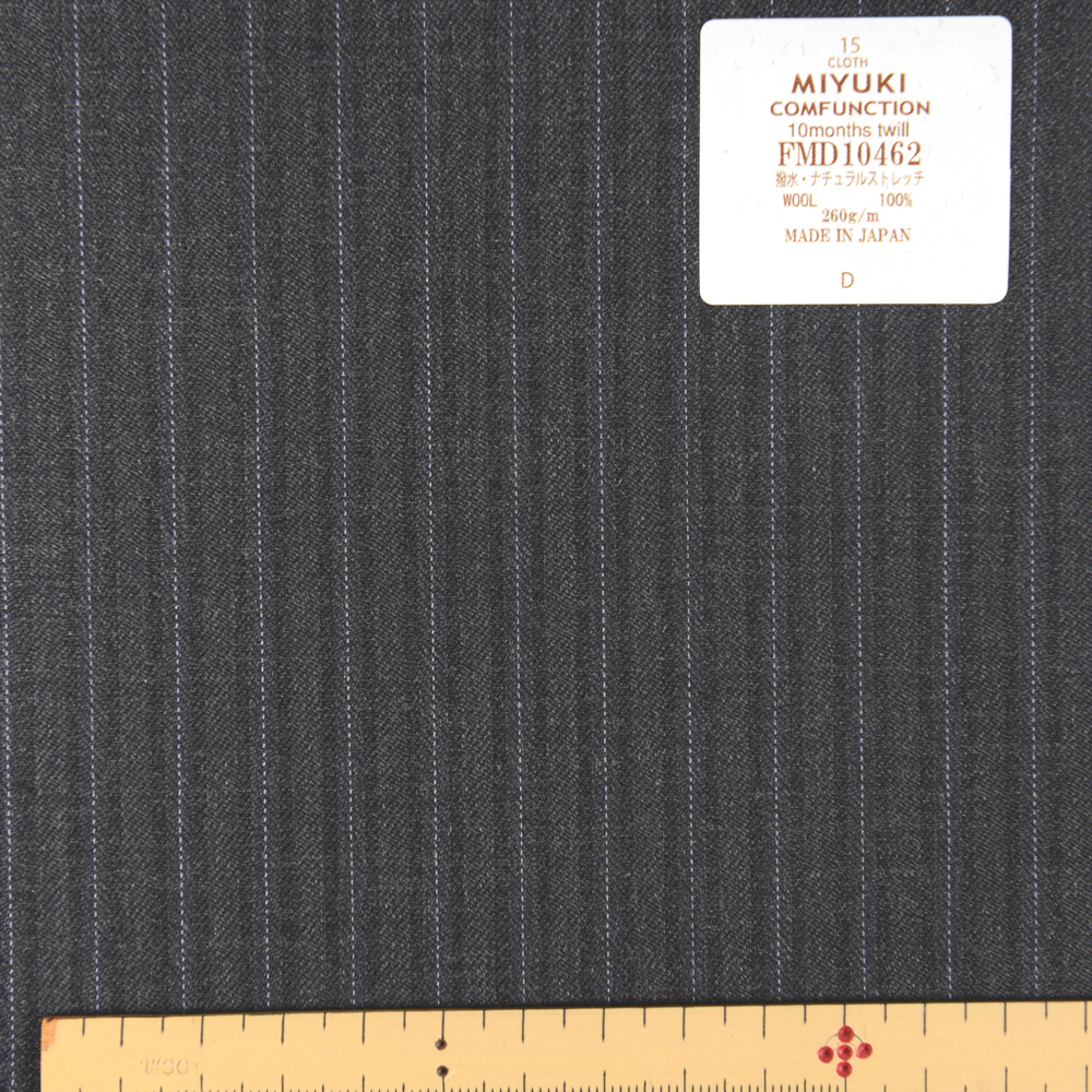 FMD10462 Complex 10 Month Twill Water Repellent Natural Stretch Alternate Stripe Gray[Textile] Miyuki Keori (Miyuki)