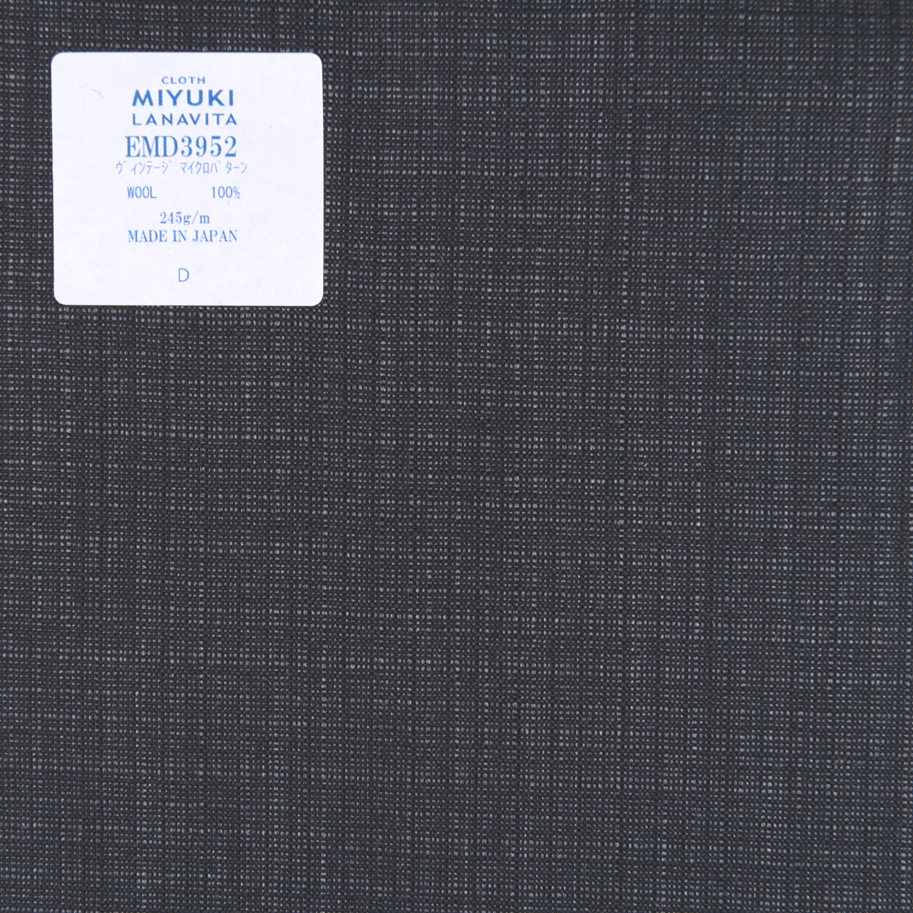 EMD3952 Fine Wool Collection Vintage Micro Pattern Charcoal Gray[Textile] Miyuki Keori (Miyuki)