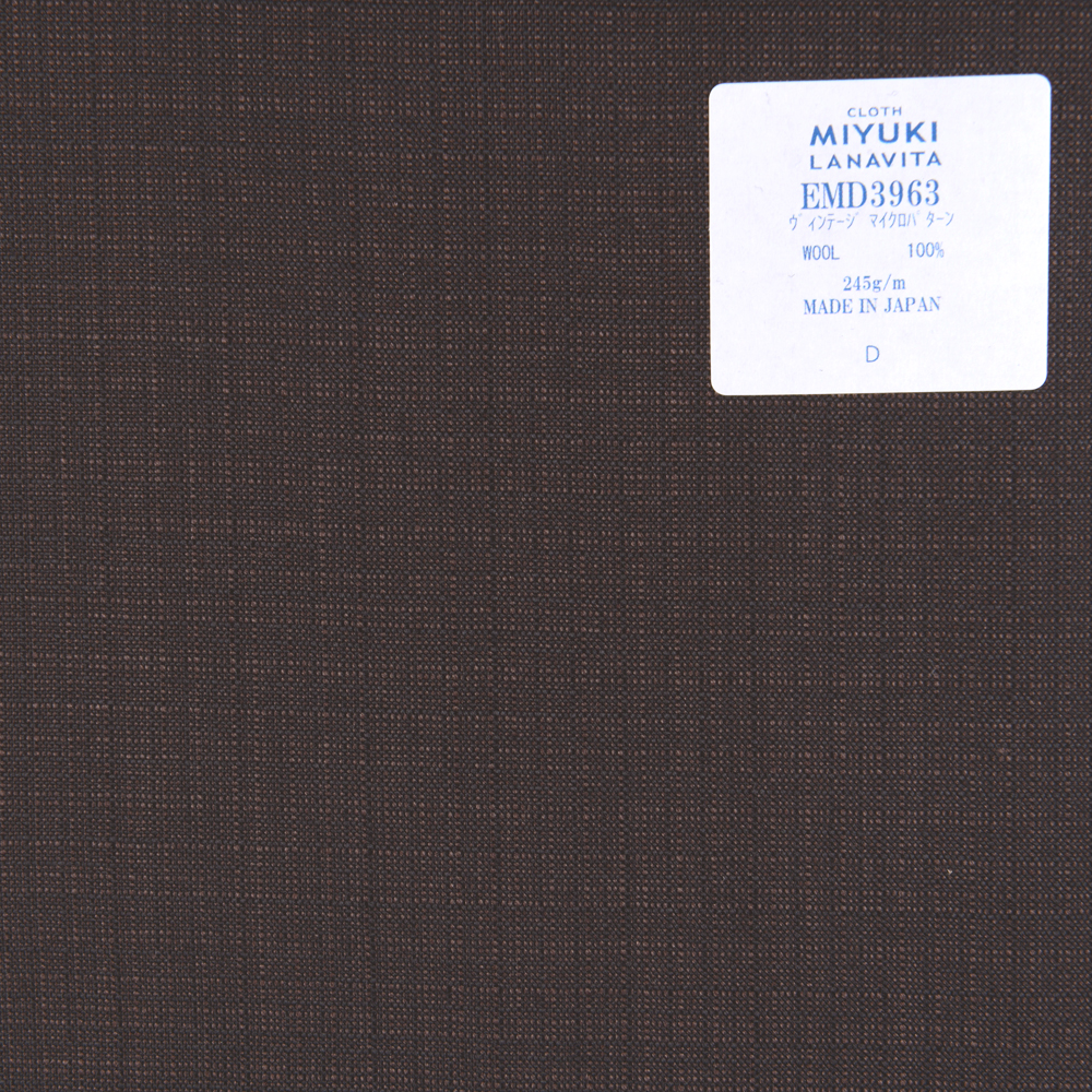 EMD3963 Fine Wool Collection Vintage Micro Pattern Dark Brown[Textile] Miyuki Keori (Miyuki)