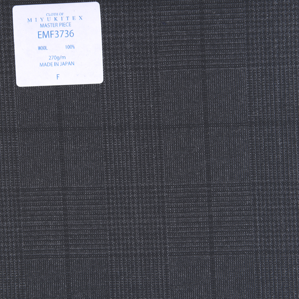 EMF3736 Masterpiece Collection Savile Row Yarn Count Series Glen Check Gray[Textile] Miyuki Keori (Miyuki)