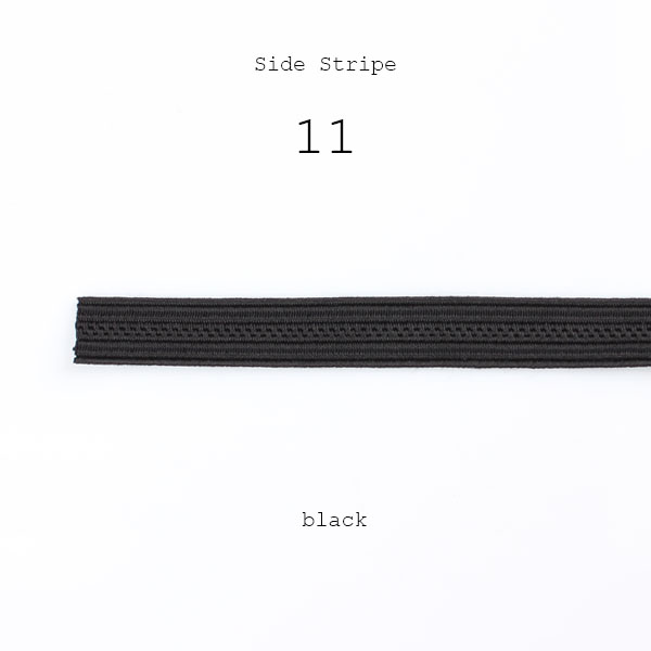 11 Side Striple Tape Rayon 100% Human Silk Striped Edge Side Striple Emblem 9mm Width Black[Ribbon Tape Cord] Yamamoto(EXCY)