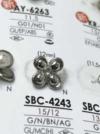 SBC4243 Flower Motif Metal Button IRIS Sub Photo