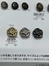 KR879 Flower Motif Metal Button IRIS Sub Photo