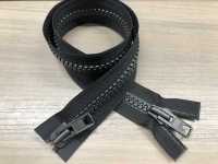 10VMJMR Vislon Metallic Zipper Size 10 Matte Black Two Way Separator YKK Sub Photo
