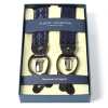 AT-2277-NV ALBERT THURSTON Suspenders, Navy Blue, Diamond Pattern, 35mm Elastic Band