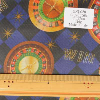 URJ-020 Made In Italy Cupra 100% Print Lining Casino Series Roulette Pattern TCS Sub Photo