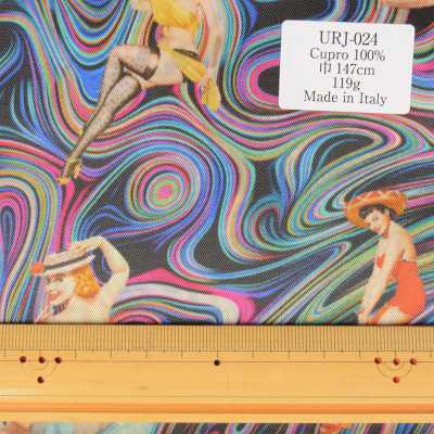 URJ-024 Made In Italy Cupra 100% Print Lining Women&#39;s Pop Art Pattern TCS Sub Photo