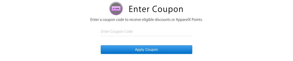 Enter Coupon page