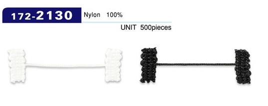 172-2130 Button Loop Lining Stopper Braided Cord Type Total Length 42mm (500 Pieces)[Button Loop Frog Button] DARIN