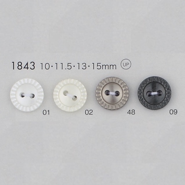 1843 Polyester Resin Bordered Two-hole Button