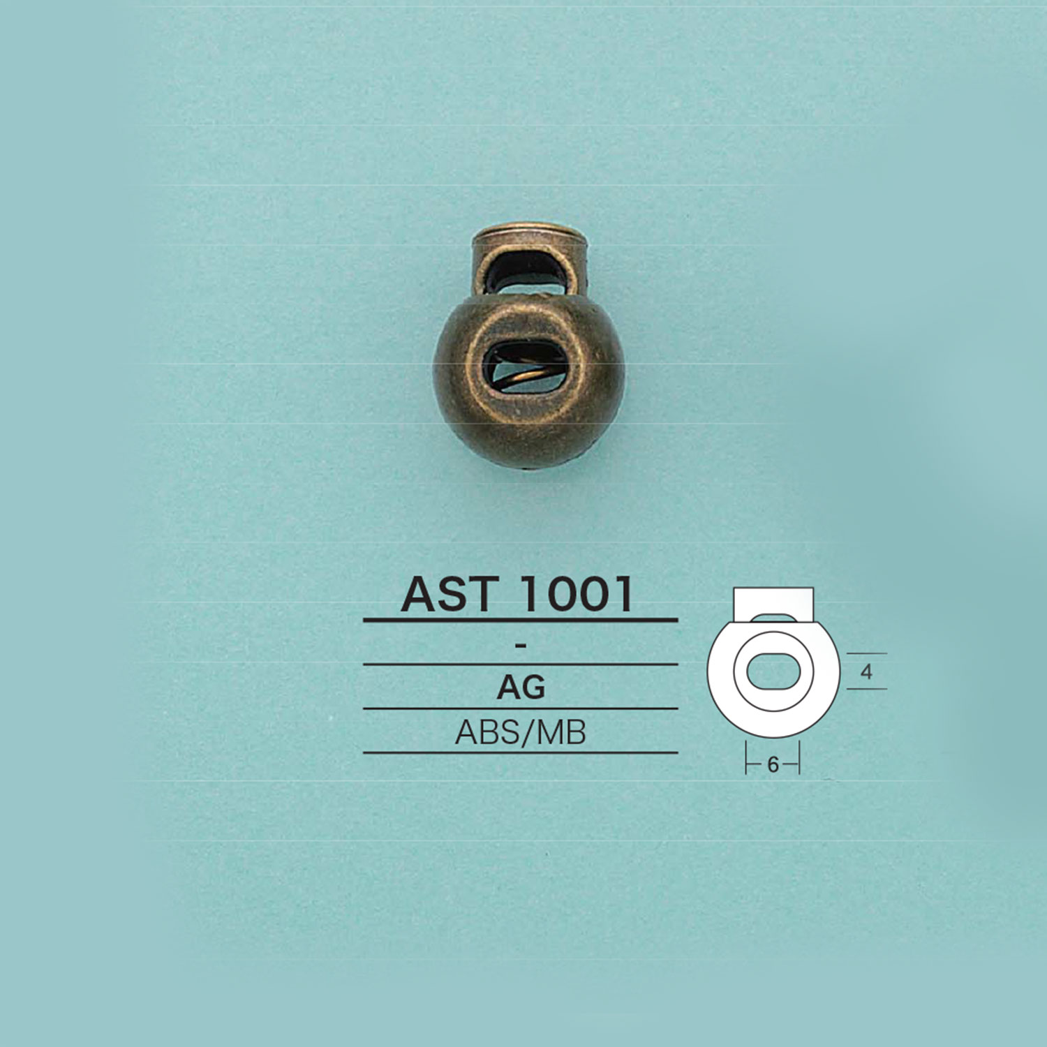 AST1001 Round Cord Lock[Buckles And Ring] IRIS