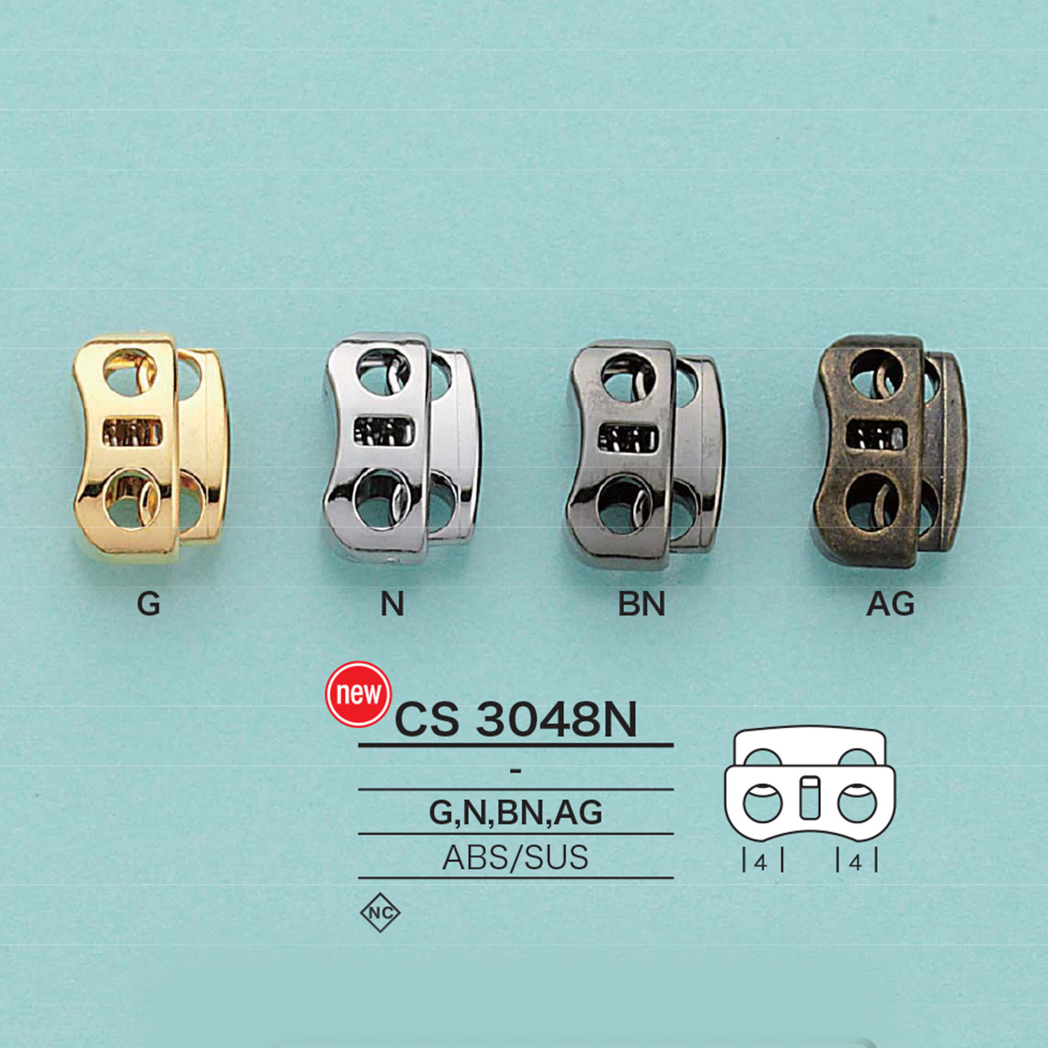 CS3048N Cord Lock[Buckles And Ring] IRIS