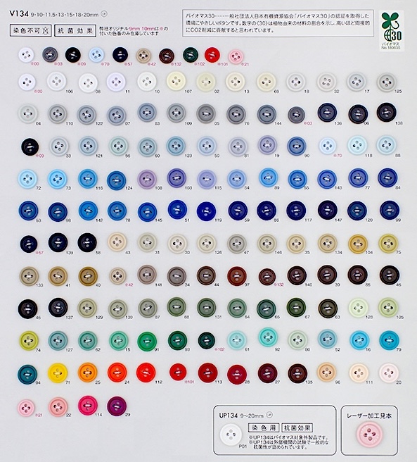V134 Urea Resin Rimmed 4-hole Button DAIYA BUTTON(DAIYA BUTTON)