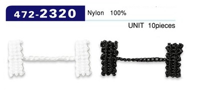 472-2320 Button Loop Lining Stop Chain Cord Type Overall Length 33mm (10 Pieces)[Button Loop Frog Button] DARIN