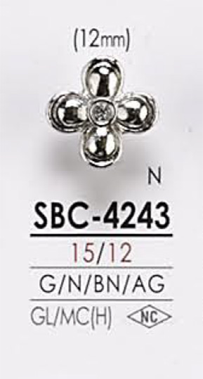 SBC4243 Flower Motif Metal Button IRIS