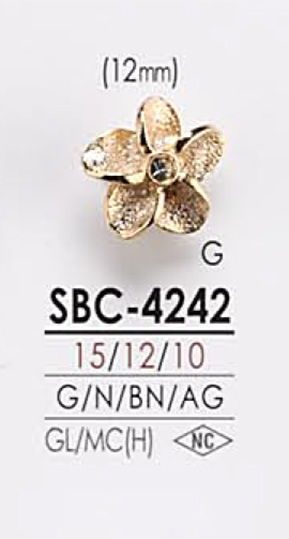 SBC4242 Flower Motif Metal Button IRIS