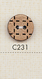 C231 Natural Material 2 Holes Stitch Style Wood Button DAIYA BUTTON
