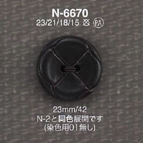 N6670 Nylon Resin Button With Two Front Holes IRIS