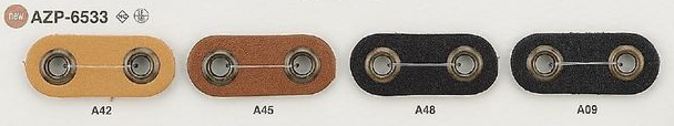 AZP6533 Leather / Brass Butabana Cord Stopper[Buckles And Ring] IRIS