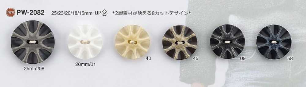 PW2082 Polyester Resin Two-hole Button IRIS