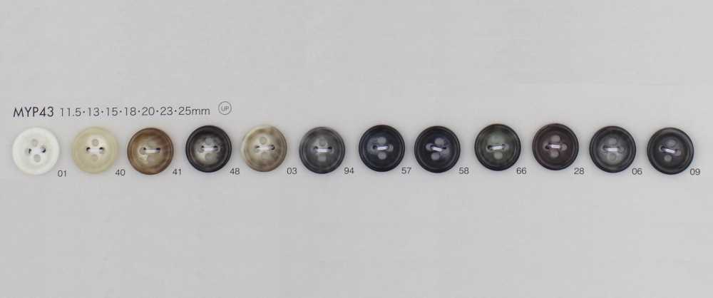 MYP43 Polyester Resin Bordered 4-hole Button