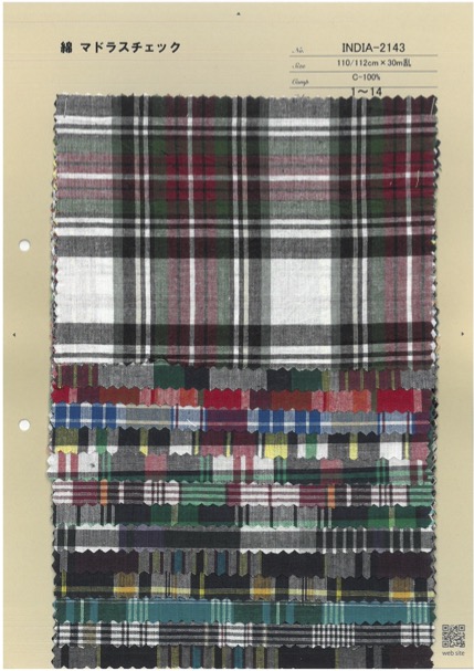 INDIA-2143 Cotton Madras Check[Textile / Fabric] ARINOBE CO., LTD.