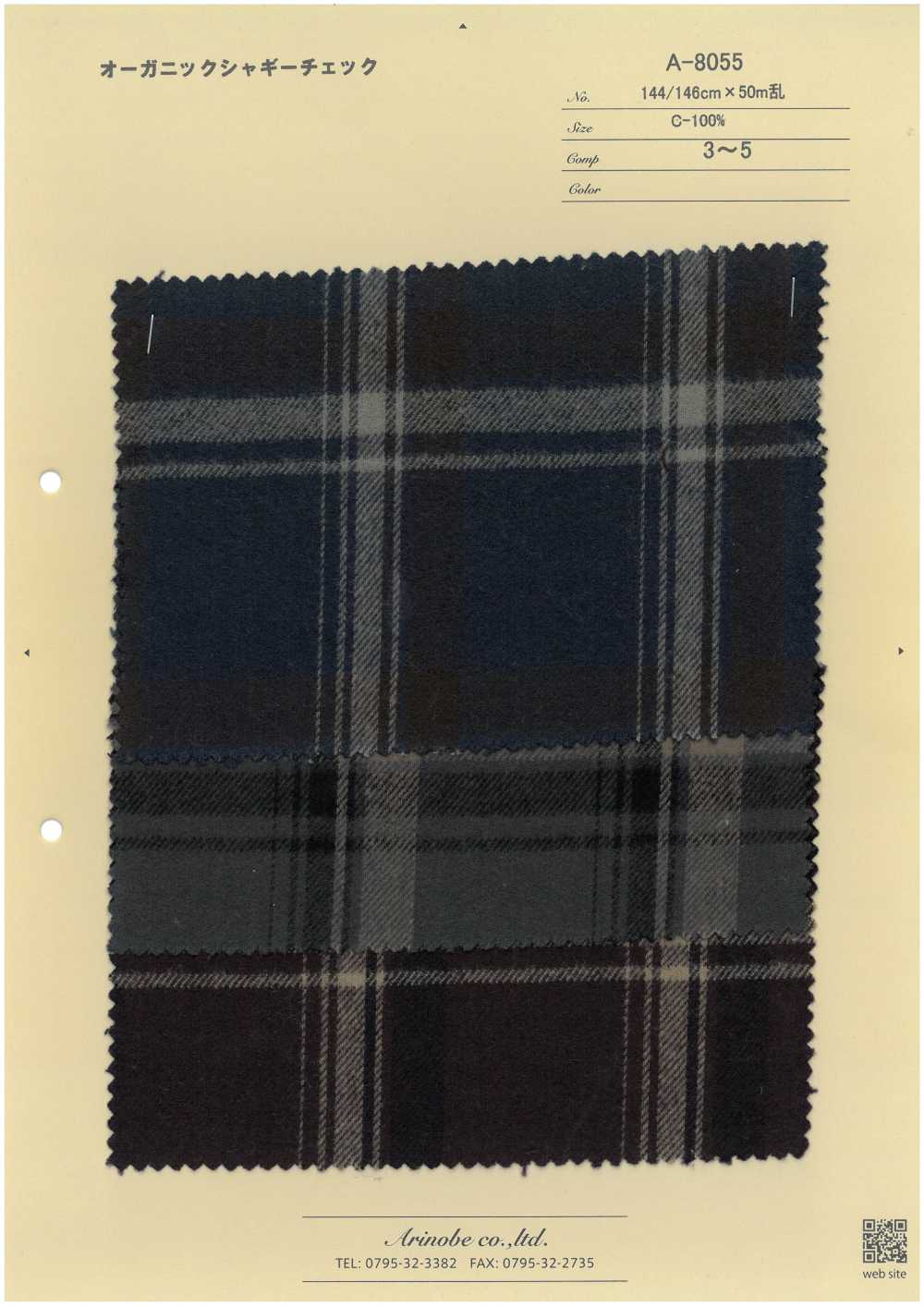 A-8055 Organic Shaggy Check[Textile / Fabric] ARINOBE