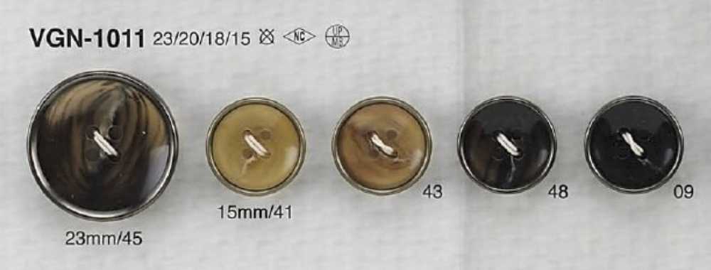 VGN1011 Polyester Resin/brass 4-hole Button IRIS