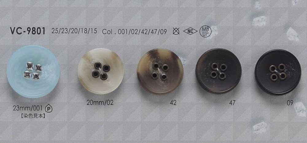 VC9801 Brass/polyester Resin 4-hole Button IRIS