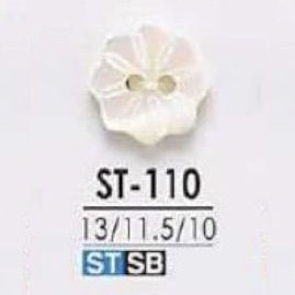 ST110 Shell Shell Two-hole Button, Flower Shape IRIS