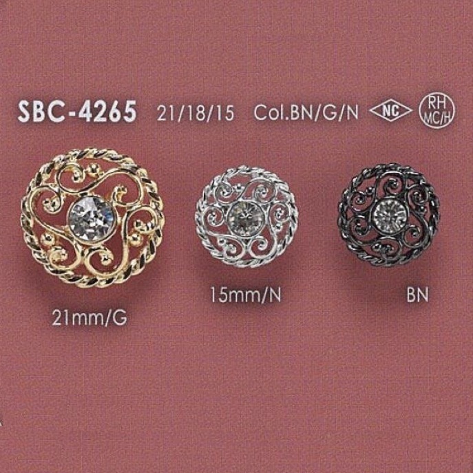 SBC4265 Glass/high Metal Jumper Button IRIS