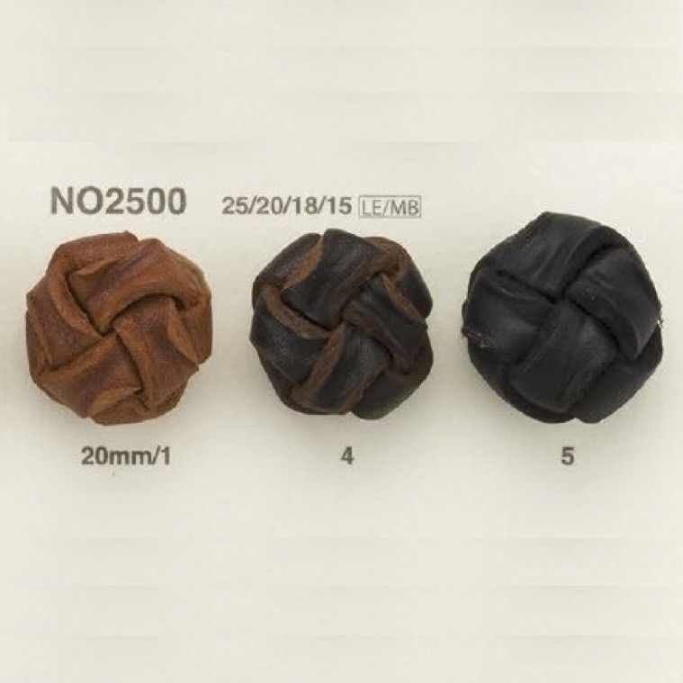 NO2500 Leather/Brass Circular Ring Half-ring Shank Button IRIS