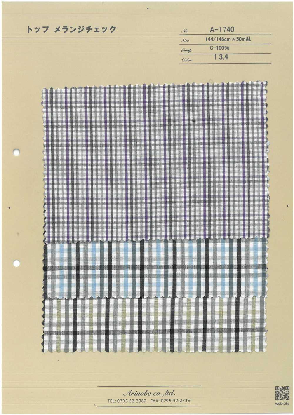 A-1740 Top Melange Check[Textile / Fabric] ARINOBE