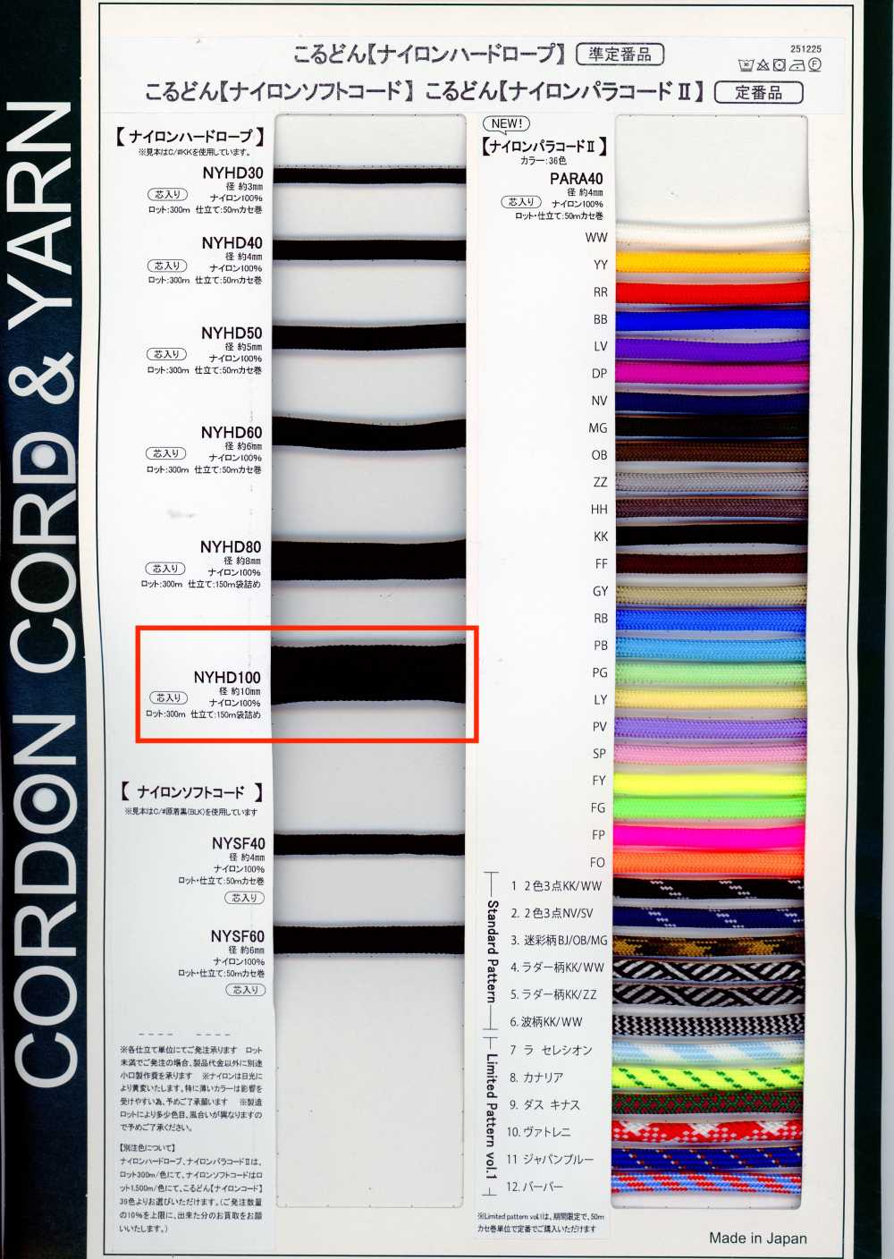 NYHD100 Nylon Hard Rope 10MM With Core[Ribbons, Tapes, And Cords]
